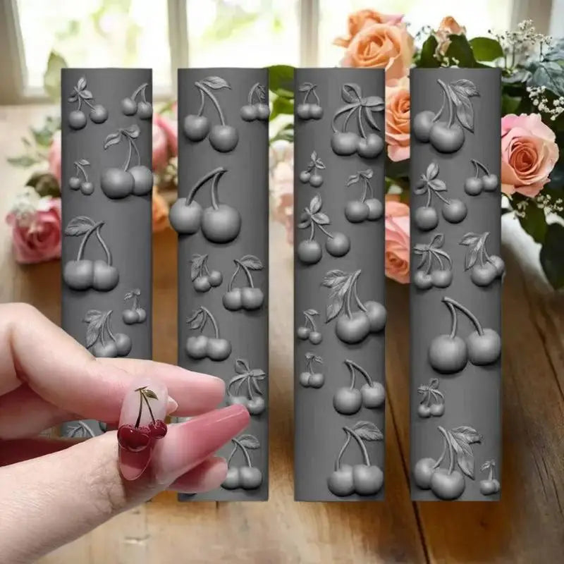 3D Silicone Mold Rose Flower Butterfly Nail Art DIY Cherry Design Qme