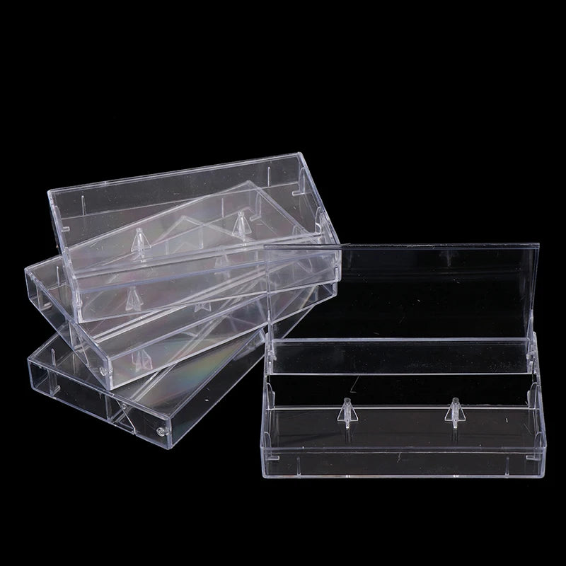 .10Pcs Recording Blank Cassette Case Audio Storage Box Transparent Dustproof Box. Qme