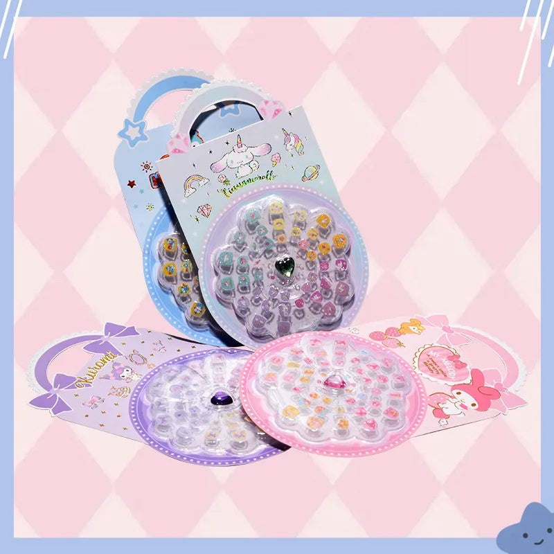 Hello Kitty Kuromi Cartoon Nail Stickers Student-style Cute Decals Qme