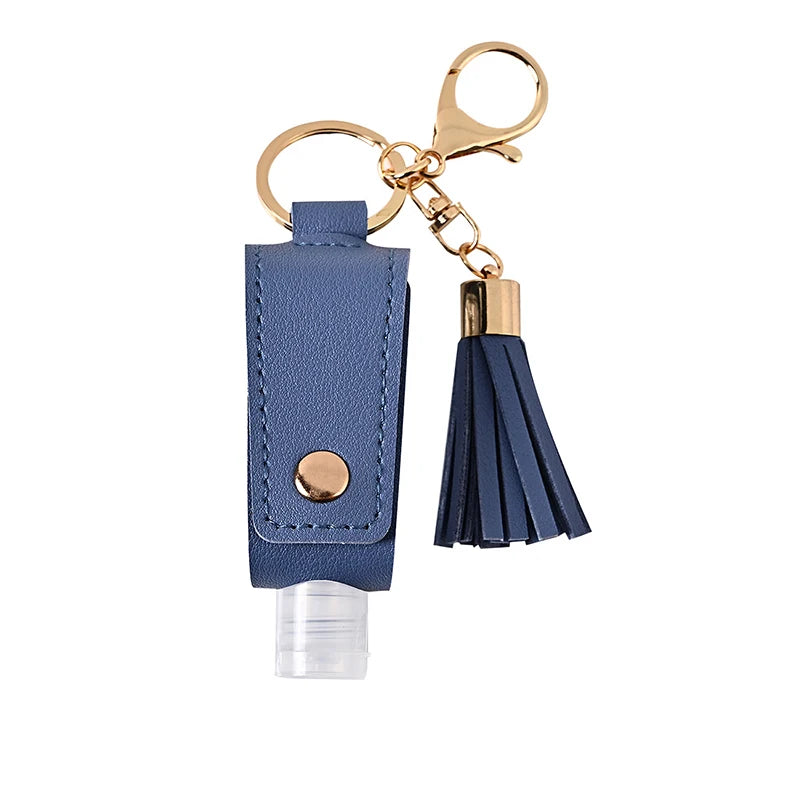 Travel Mini Hand Sanitizers Case Portable Empty Bottle Keychain Qme Blue