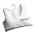 Teen Sports Bra Comfortable Seamless Padded Bralette Girls Women Gym Qme White