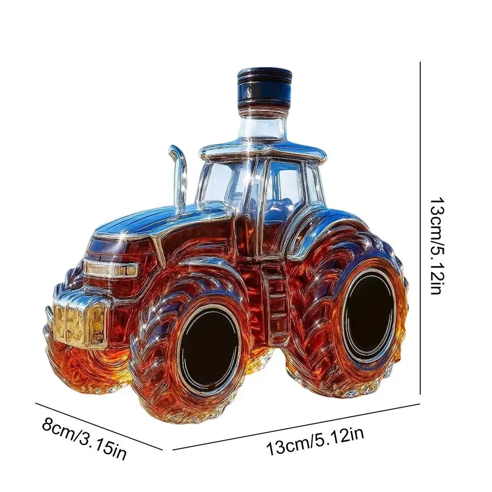 Liquor Decanter Tractor Design Drink Container Glass Whiskey Bottle Qme A