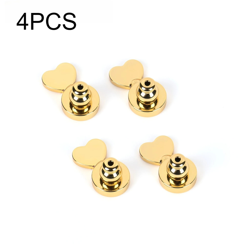 [Heavy Earring Support] 4Pcs Heart Locking Bullet Earring Backs | Earring Support Lifter Backs For Droopy Ears, Heavy Earrings Qme Golden 4pcs