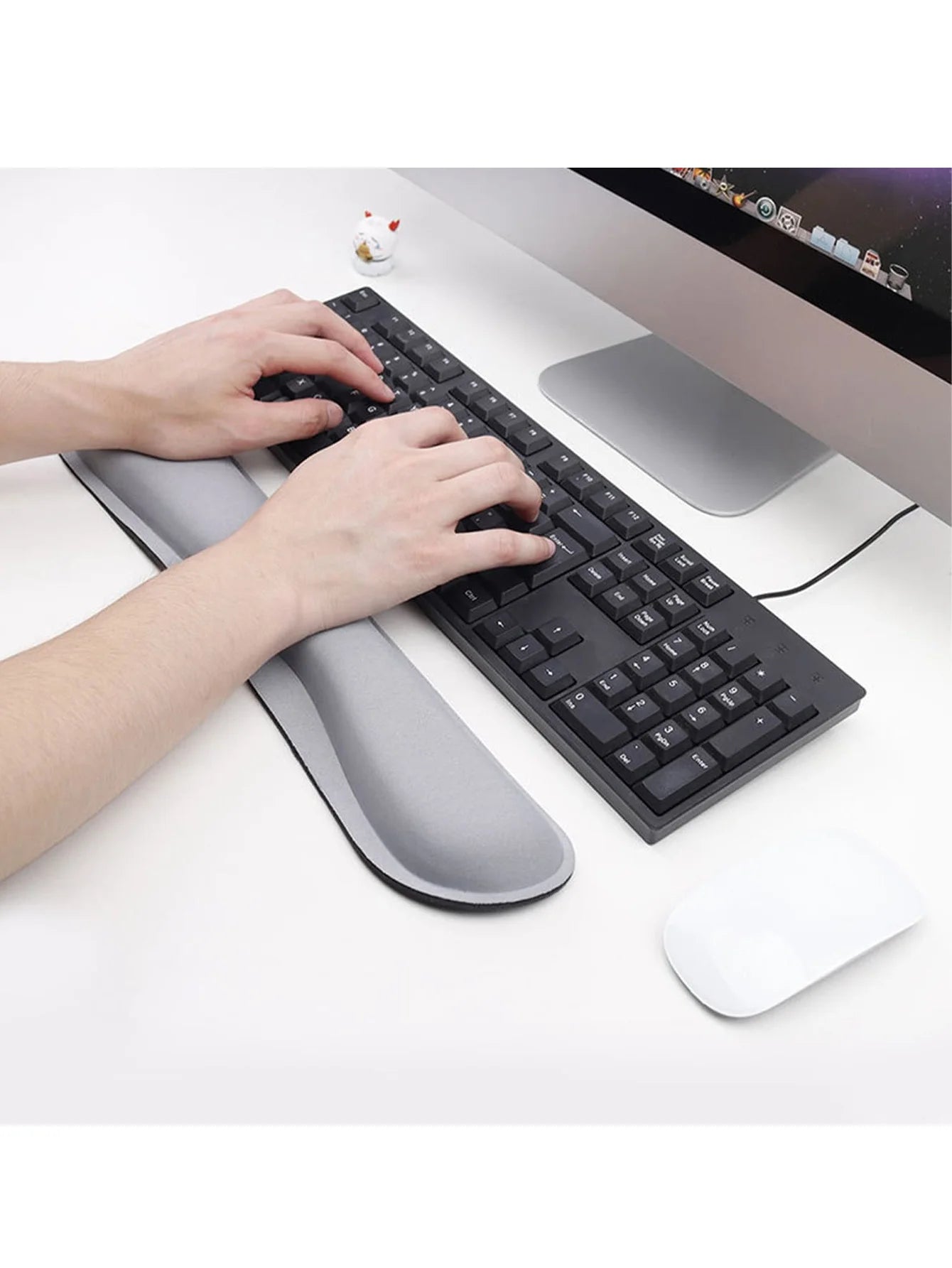 Memory Foam Rubber Bottom Three-dimensional Wrist Pad Office Keyboard Qme GRAY