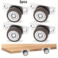 Side Mounted Casters, Home Appliance Casters, Non Rotating Rigid Small Wheels Suitable for Furniture DIY Projects, Cabinets Qme 2pcs