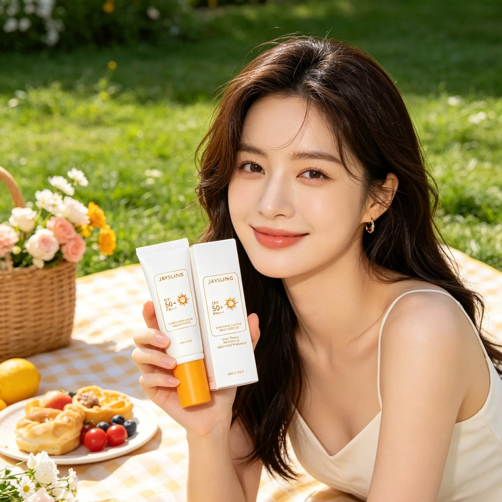 Jaysuing Tinted Sunscreen Spf 50 Anti UV Protection Waterproof Even Skin Tone Matte Finish Summer Outdoor Tinted Moisturizer 50g Qme