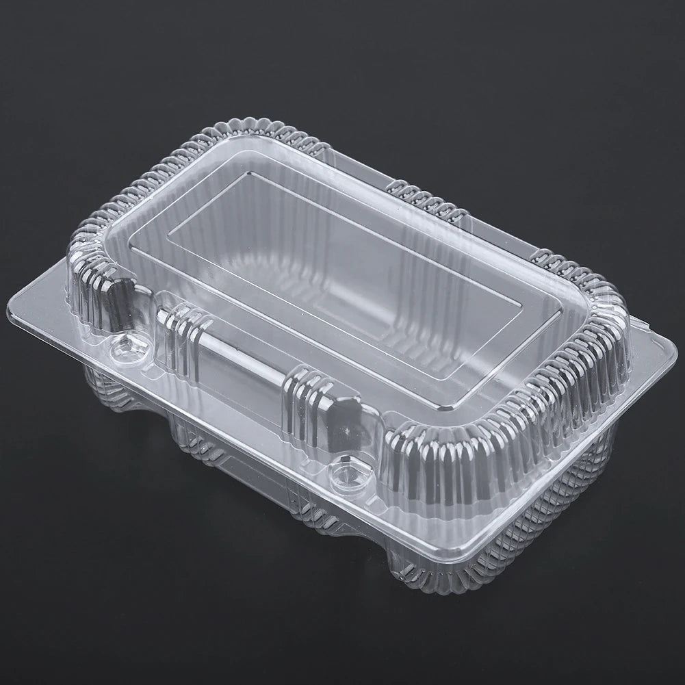 25-Pack Disposable Plastic Hinged Loaf Container Food Fruit Storage Box Disposable Box Disposable Container Food Box Storage Box Qme 22.5 x 12.7 x 8.5 cm
