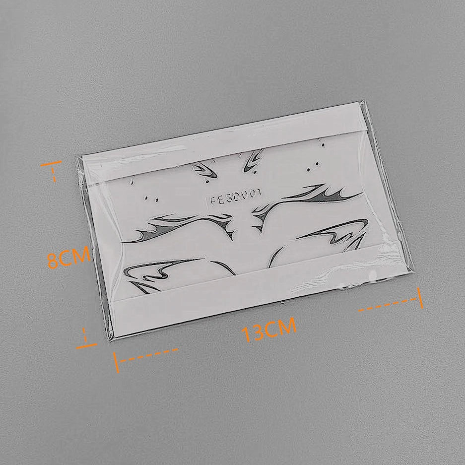 3D Metallic Punk Silver Eye Shadow Stickers Metal Eyeliner Decals Self-adhesive Futuristic Festival Party Eye Makeup Stickers Qme