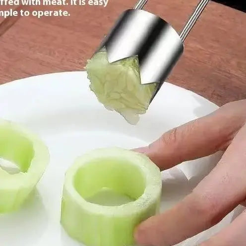 1pc Stainless Steel Fruit Vegetable Corer Pepper Seed Remover Kitchen Gadget For Apple Pear Tomato Pepper Qme