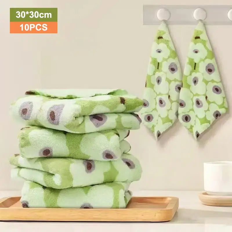 10pcs Microfiber Dish Cloths Multi Purpose Dishwashing Towels For Tableware Double Sided Cleaning Rags Tool Kitchen Accessories Qme A8