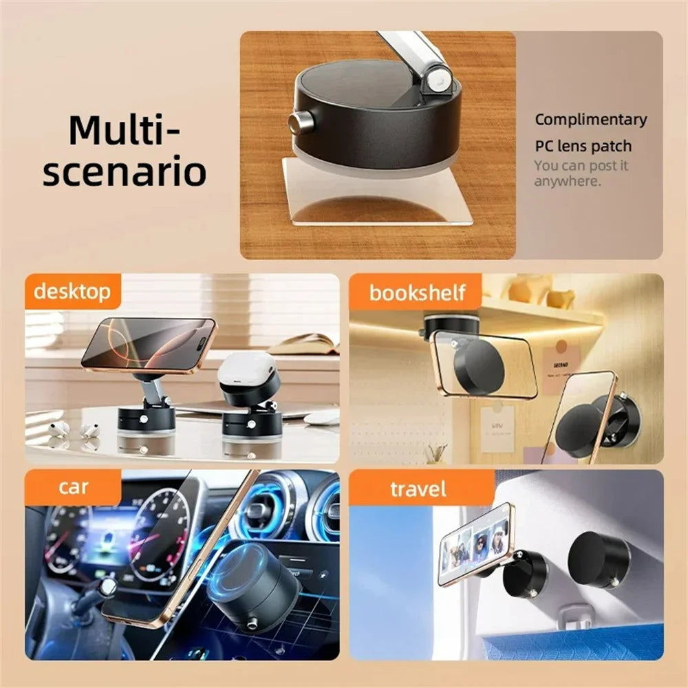 Mobile Phone Magnetic Suction Cup Holder Multi-functional Lazy Stand Adjustable Foldable Suction Cup Vacuum Adsorption Bracket Qme