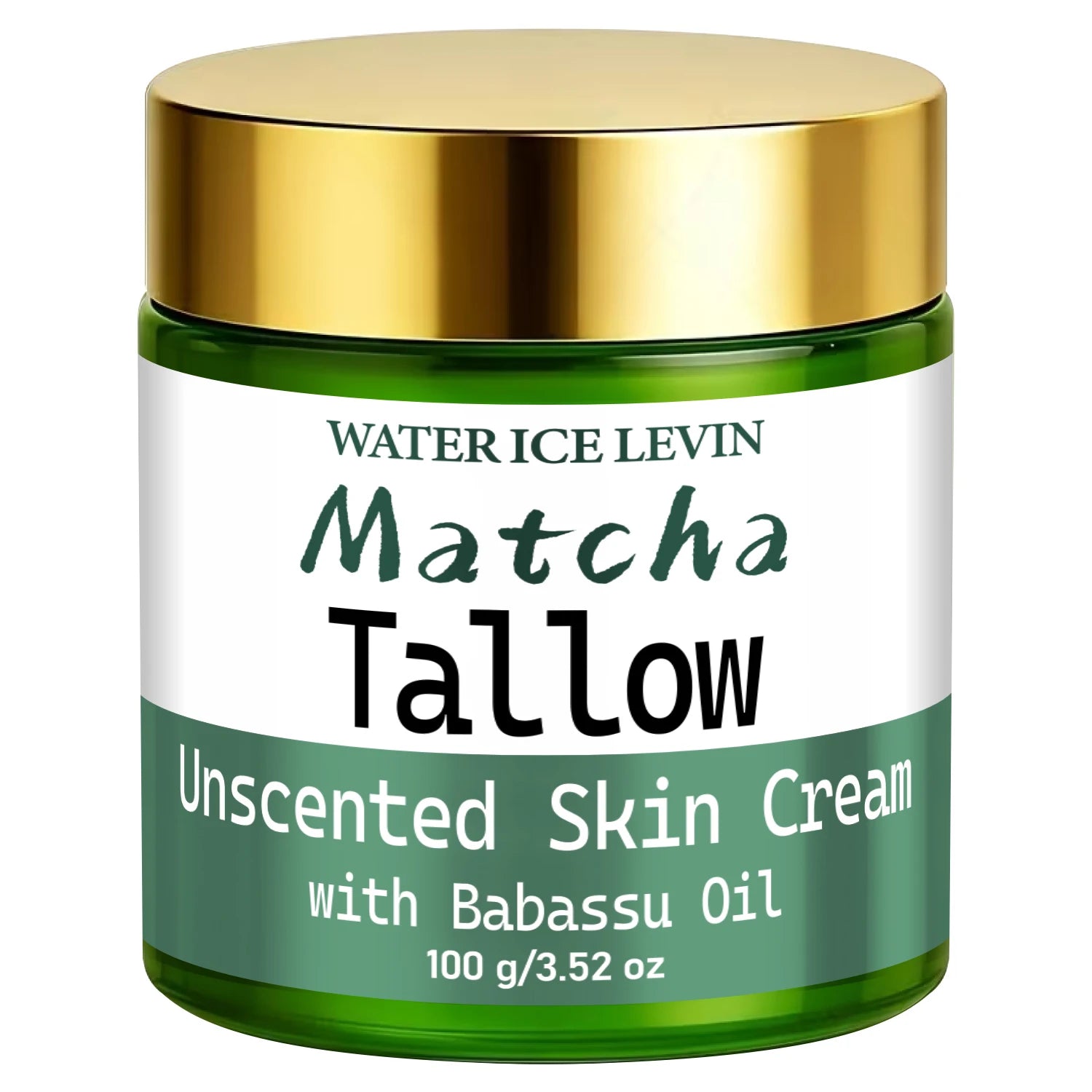 Natural Matcha Tallow Cream with Babassu Oil, Unscented Moisturizing & Firming Skin Care Qme green 100g