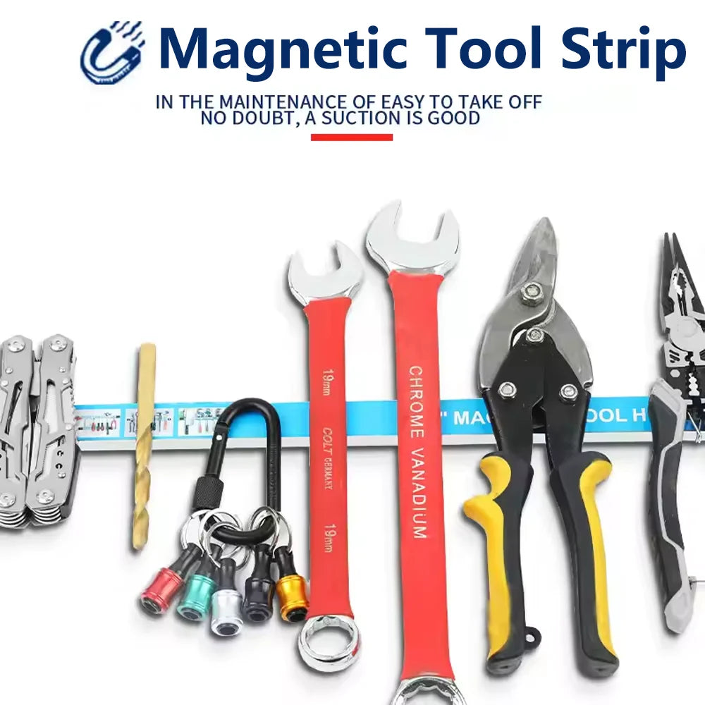 Heavy Duty Magnetic Tool Bar Strong Magnet Strip for Garage & Workshop Holds Tools Knives & Metal Items Securely Qme