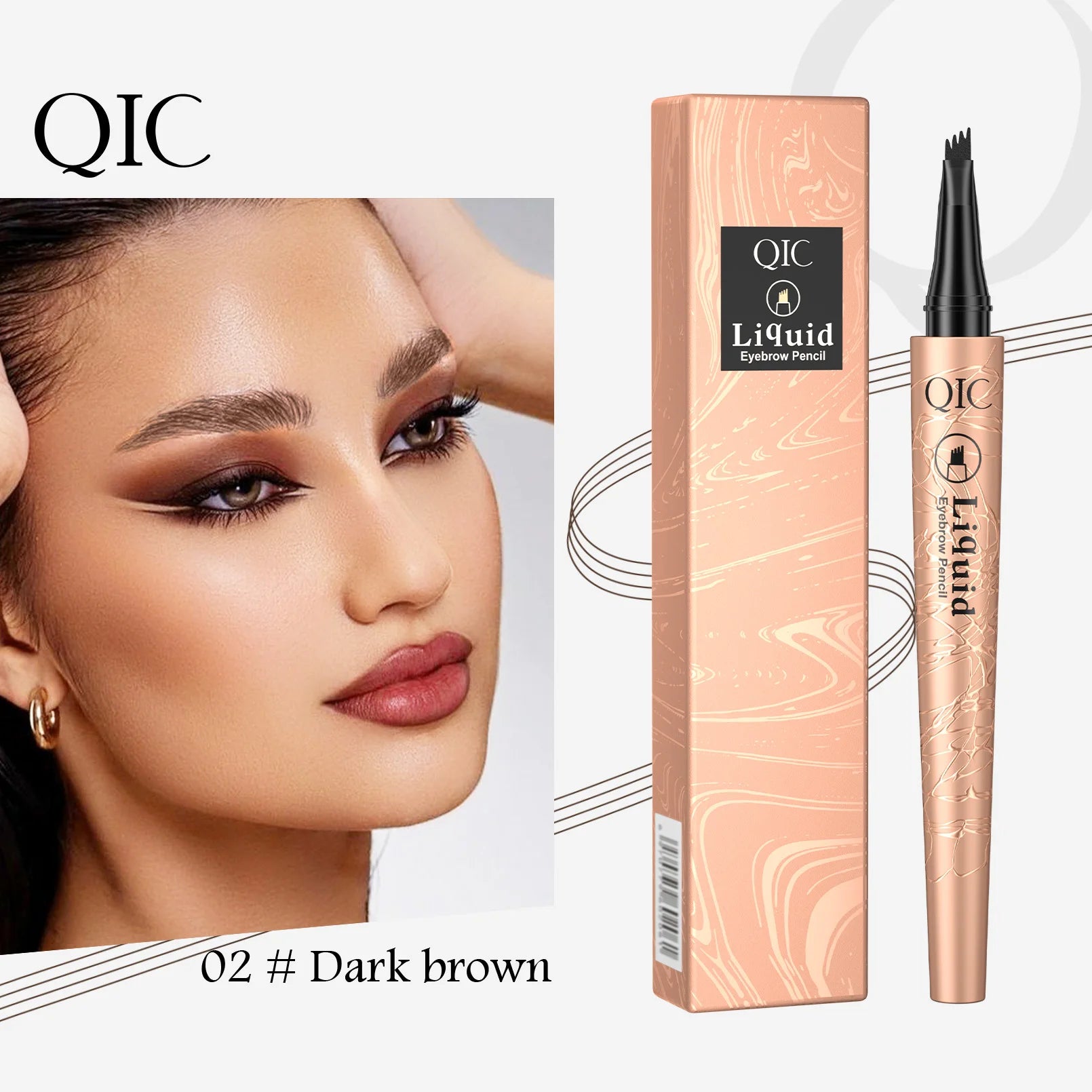 4 Tips Eyebrow Pen Waterproof Anti-smudge Long Lasting Liquid Brow 4 Colors Microblading Natural Wild Eyebrow Makeup Qme Q706-2