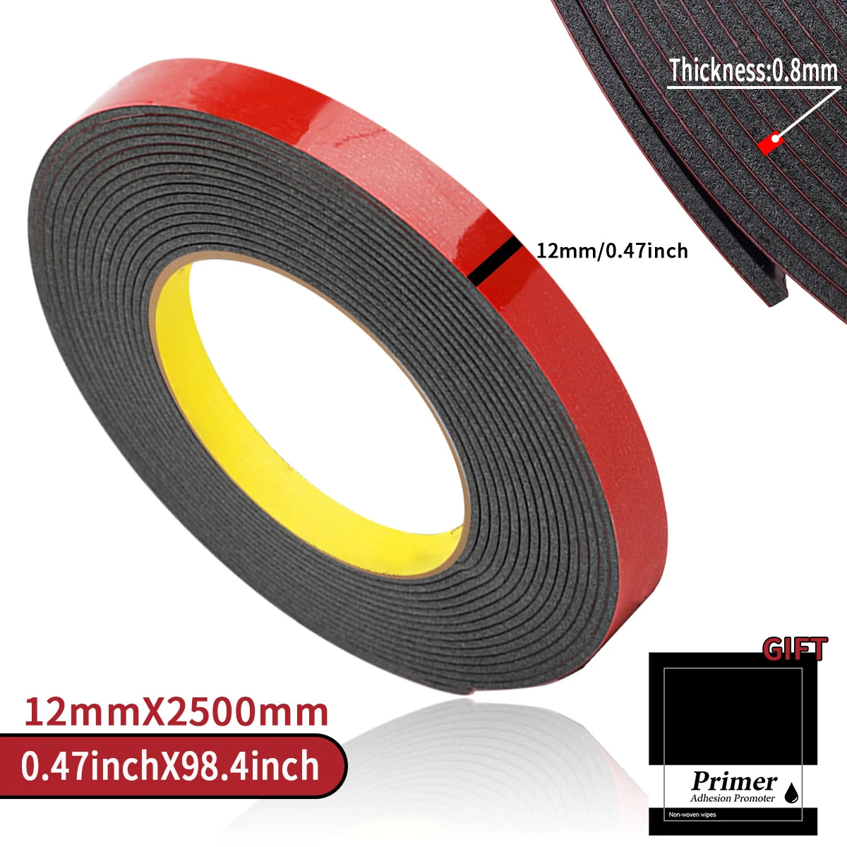 Double Sided Tape Adhesive Car Special Double-sided Tape Indoor Decor Traceless Fixing Sticker Two Face Tape Qme 1.2cmX2.5m