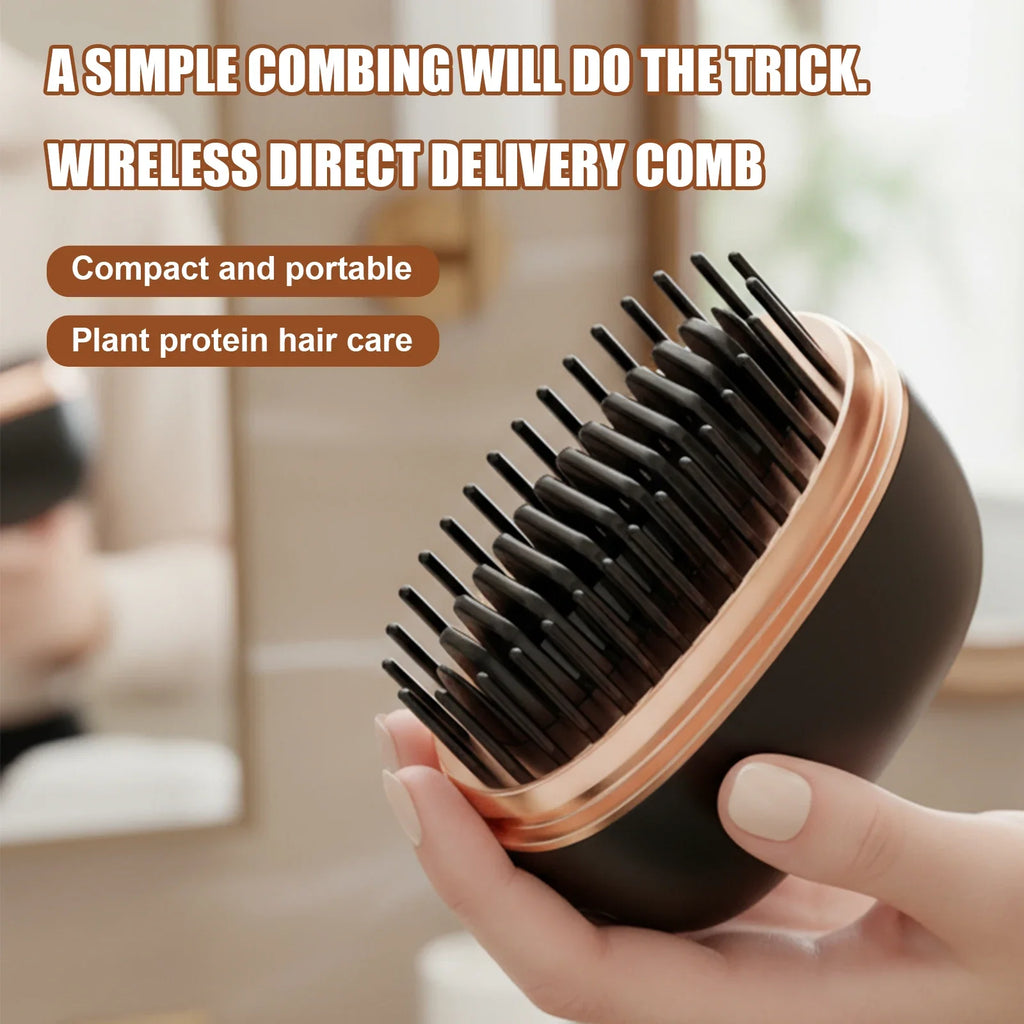 Mini Fast Heating Hot Comb Rechargeable Hair Straightening Comb with 3 Temp Settings Cordless Hair Straightening Brush for Women Qme