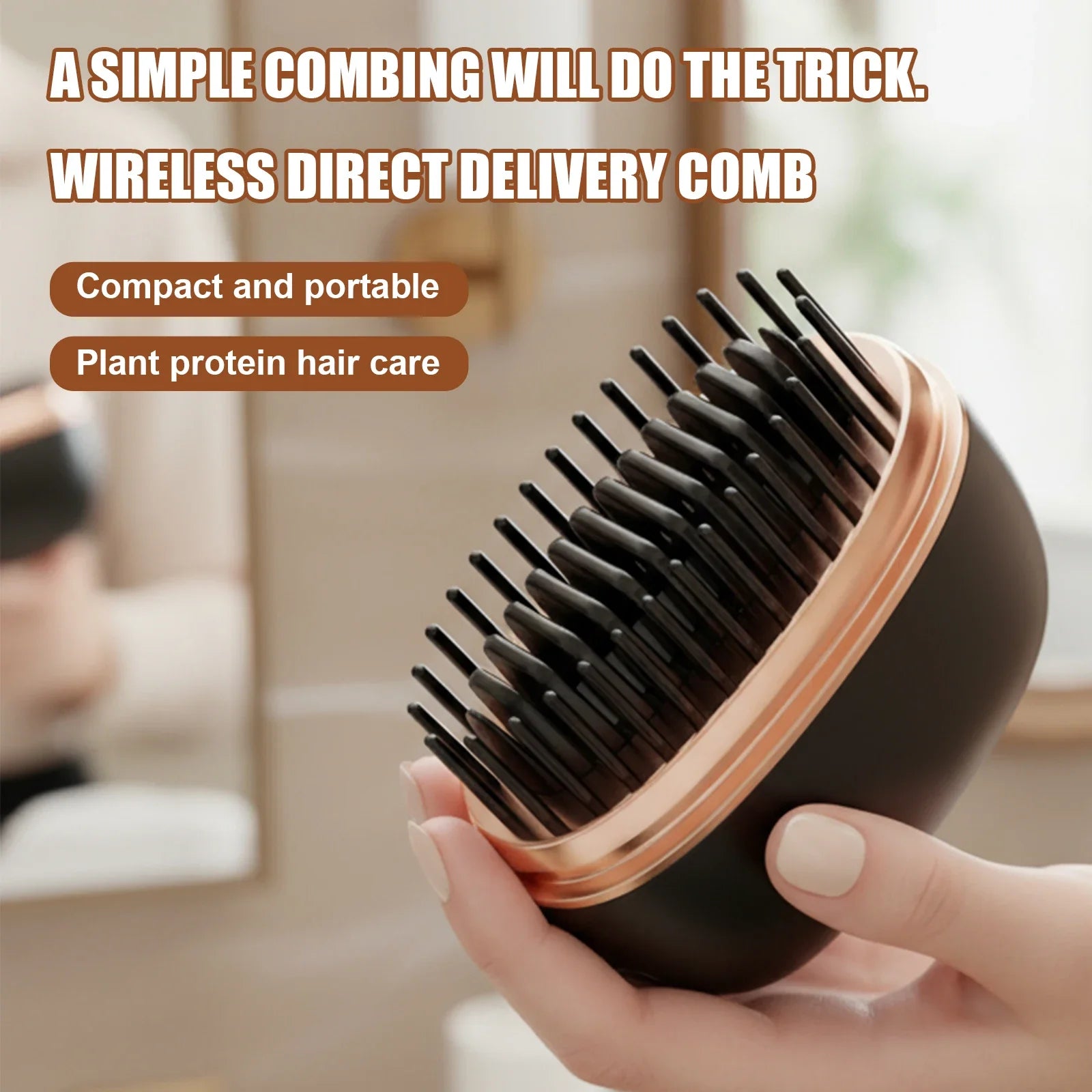 Mini Fast Heating Hot Comb Rechargeable Hair Straightening Comb with 3 Temp Settings Cordless Hair Straightening Brush for Women Qme
