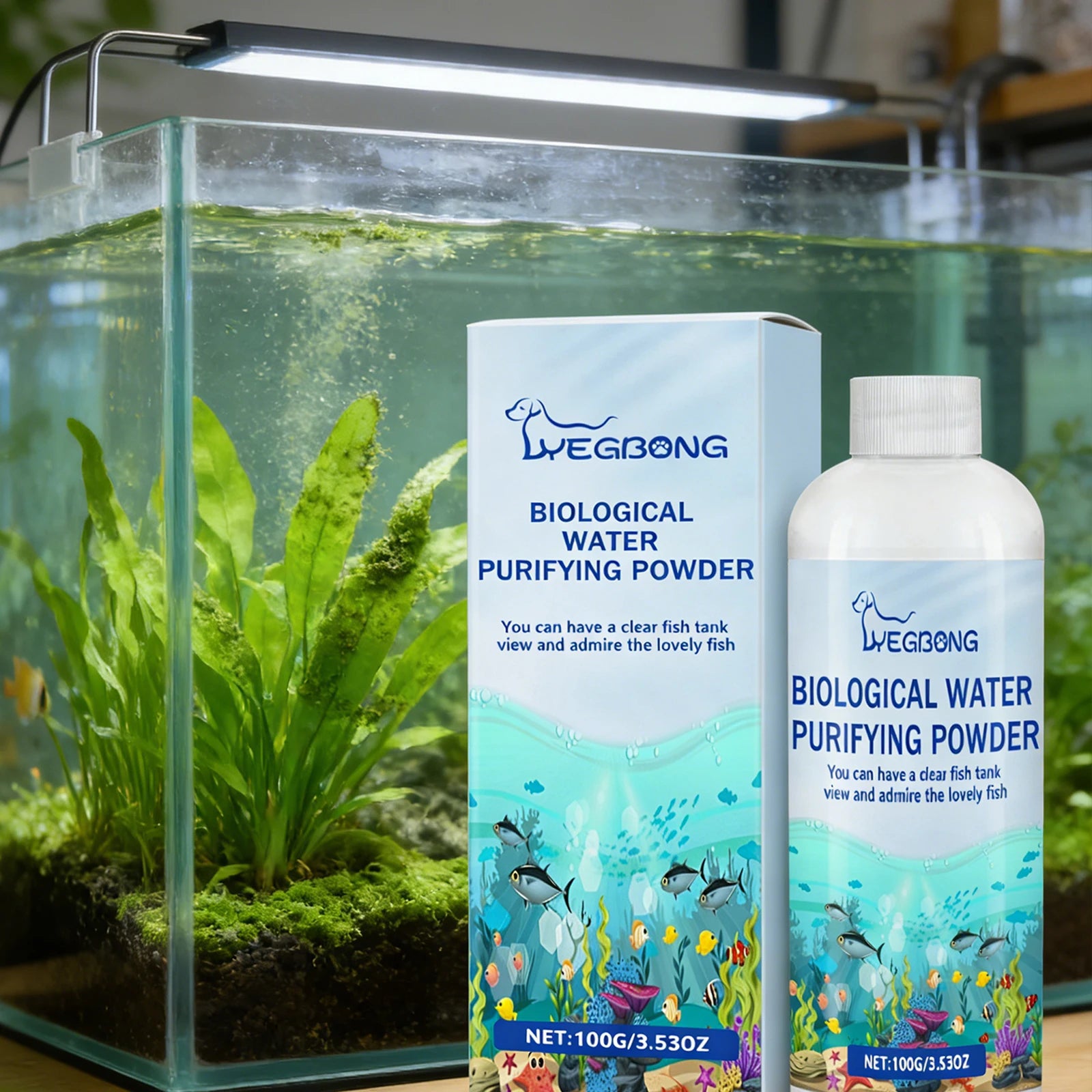 Fish Tank Water Purifier Powder Quickly Purify Water Quality Remove Algae Preventing Fish Diseases Instant Algae Removal Powder Qme