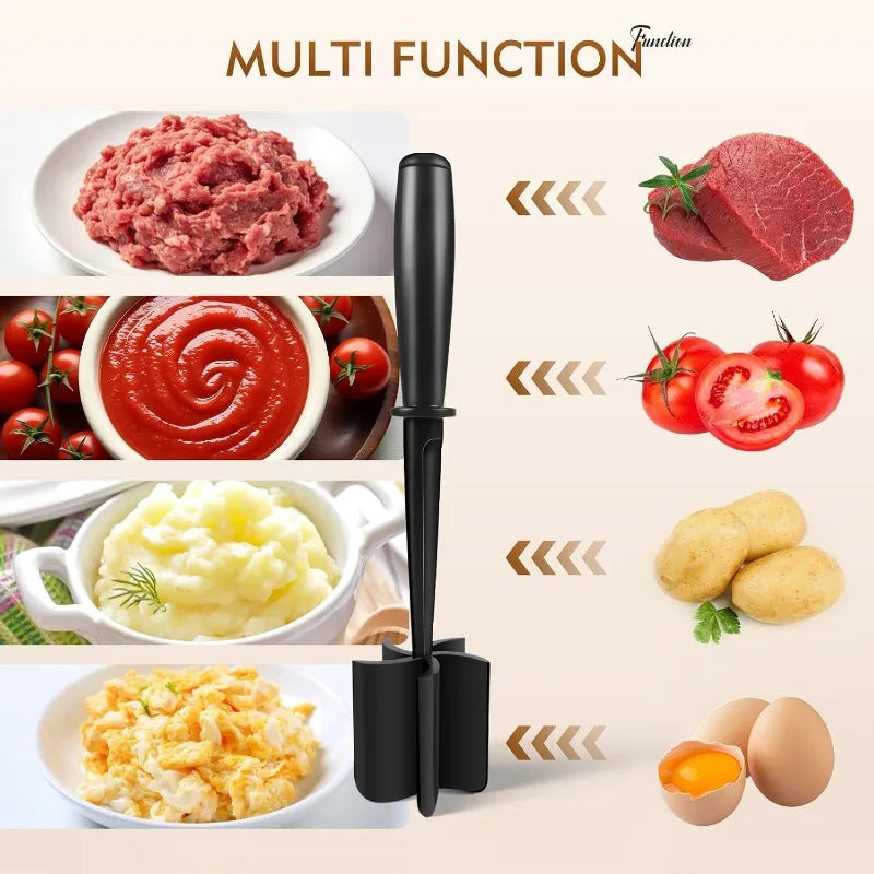 1pc Handheld Meat Chopper High-quality Heat-resistant Masher Mix Grind and Mash Minced Meat Kitchen Meat Cutter Qme