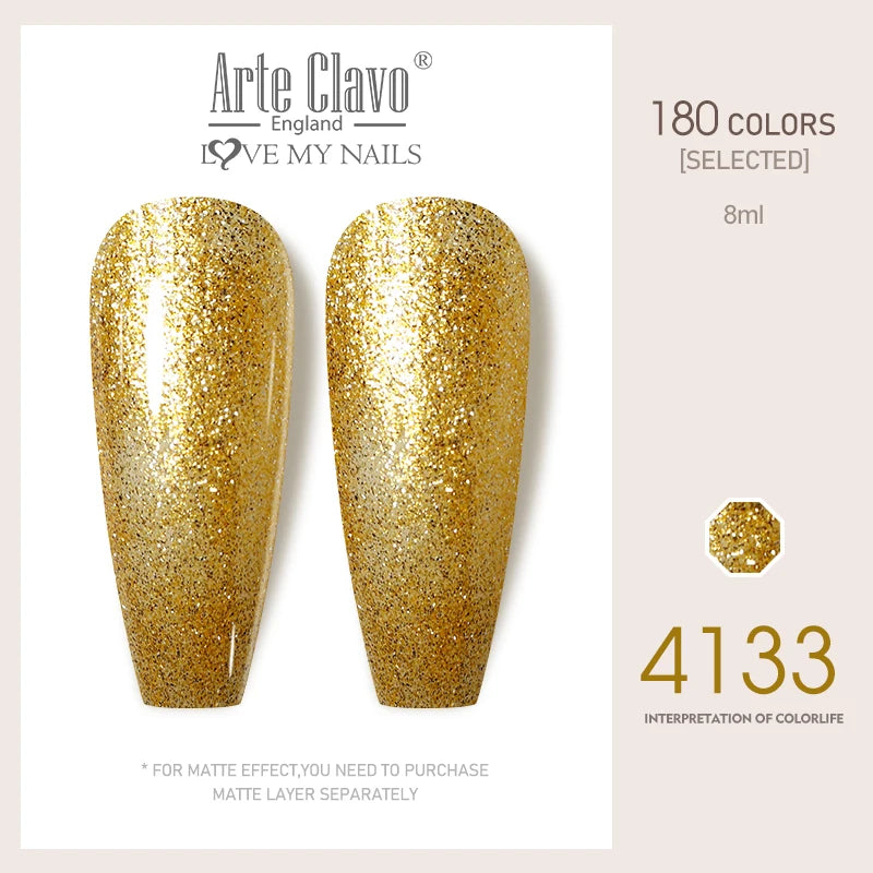 Arte Clavo Colorful Glitter Series UV Gel Nail Polish Sequin Soak Off