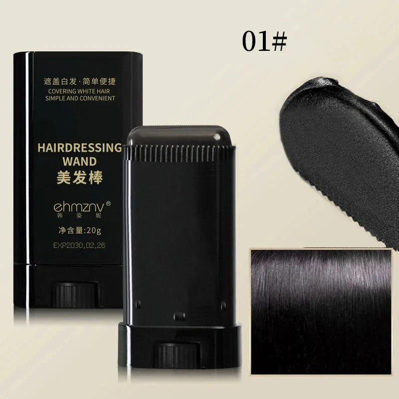 3Color Quick Touch-Up Hair Stick Temporary Color Stick Portable Temporary Quick Coverage Hair Pen Disposable Hair Dye Stick Comb Qme Black