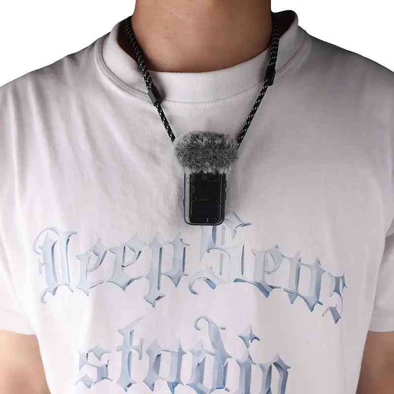 Magnetic Mic Necklace Holder Easy Install Hands-free 2 Microphone Qme