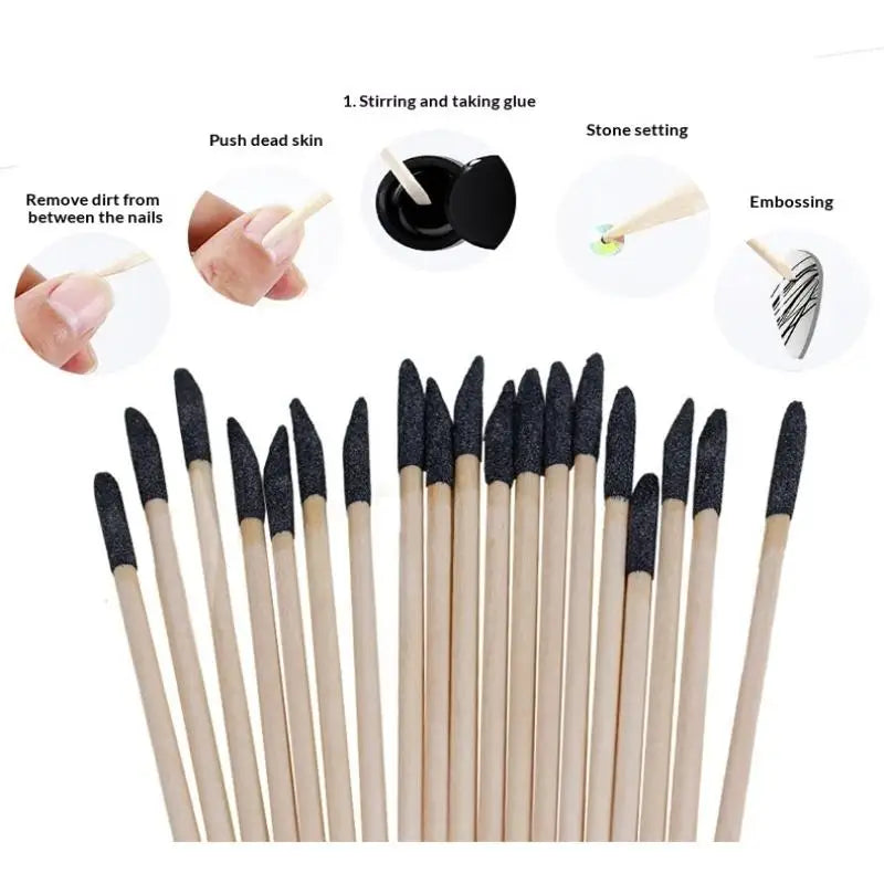 20pcs Dual Purpose Sanding Sticks Precision Frosted Tips Flat Head For Crafts Model Making Qme