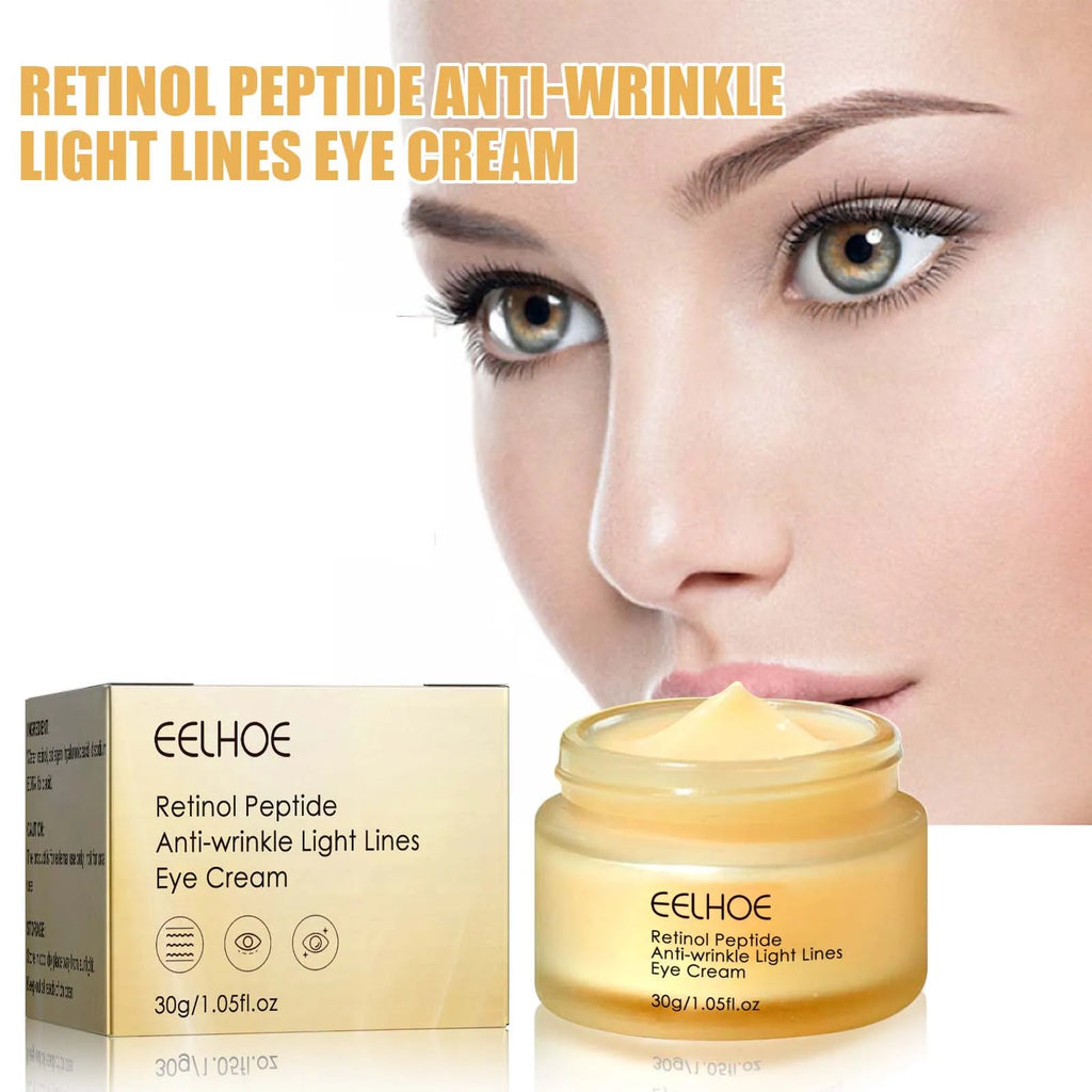 Retinol Peptide Eye Cream Reduce Dark Circles Eye Bag Remover Improve Puffiness Fade Eyes Fine Lines Brighten Eye Cream Qme
