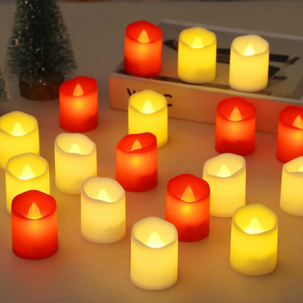 1pc LED Candles Battery Operated Warm Tea Lights LED Flameless Candles Electric Tealight For Home Decor Christmas Birthday Party Qme