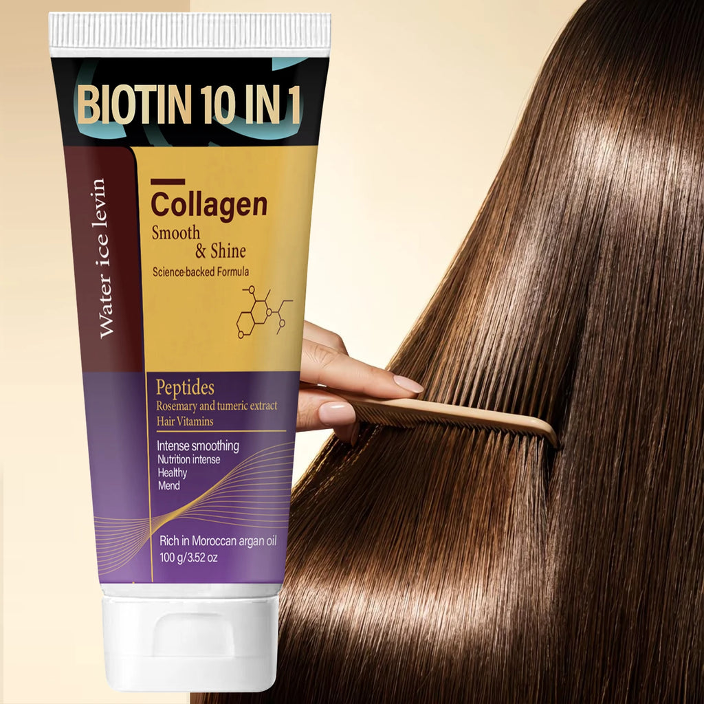 10-in-1 Biotin Hair Mask - Keratin & Collagen Infused, Intense Smoothing for All Hair Types Qme