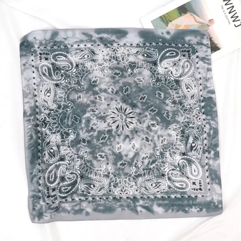 Hip Hop Bandana Square Scarf Scarves Seamless Hair Band Design Qme GRAY