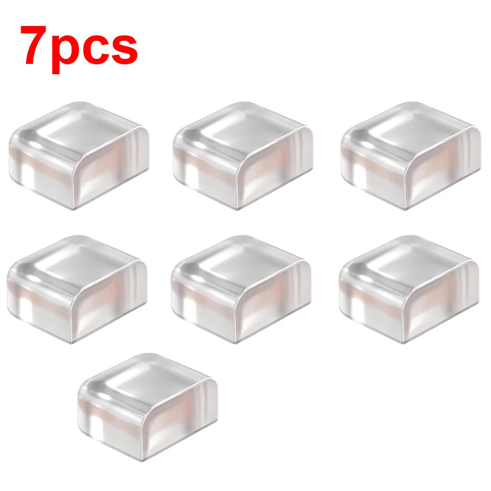 1-8pcs Thickened Silicone Door Stopper Clear Wall Guard Self Adhesive Rubber Bumper Pad For Door Knob Cabinet Furniture Corner Qme 7pcs