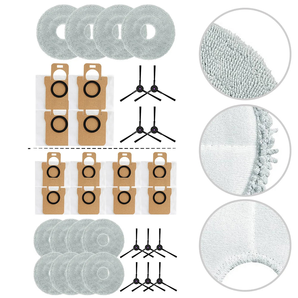 For JONR For P20 PRO Vacuum Accessories Parts：Mop Cloth Dust Bag Side Brush Cleaning Accessories Set Qme