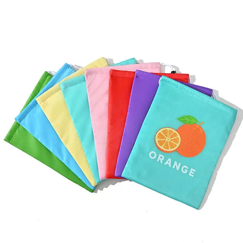 1 Drawstring Oranges Broccoli Ice Cream Storage Bag Reusable Fruit Qme