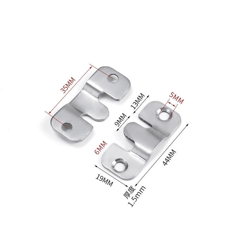 10Pcs Stainless Steel Flush Mount Bracket Interlock Hanging Buckle Picture Frame Mirror Frame Wall Hooks Home Accessories Qme 10pcs S