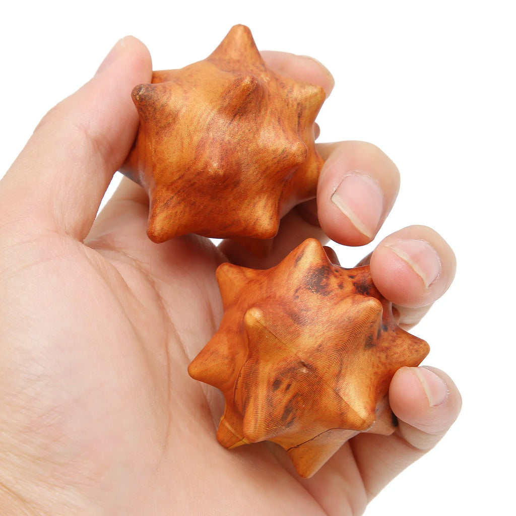 2pcs Hand Massage Ball Wooden Palm Relaxing Spiky Textured Acupoint Massage Balls for Elderly Hand Acupuncture Massage Ball Qme