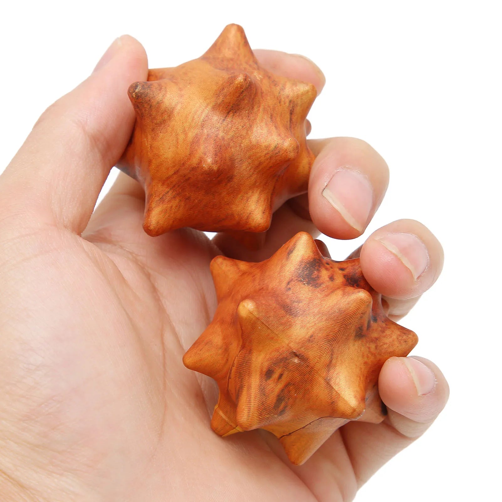 2pcs Hand Massage Ball Wooden Palm Relaxing Spiky Textured Acupoint Massage Balls for Elderly Hand Acupuncture Massage Ball Qme