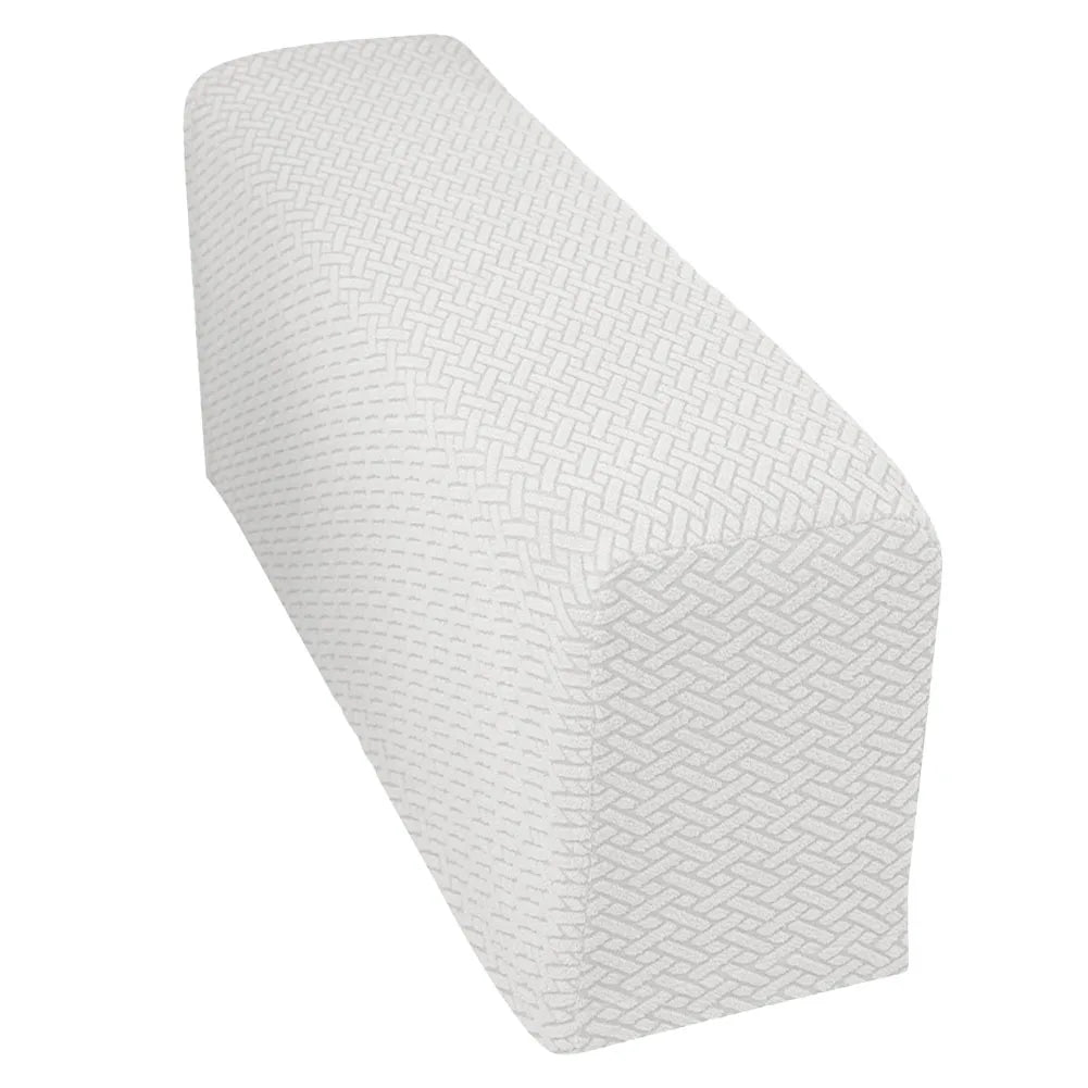 Couch Arm Covers Washable Armchair Slipcovers Checkered Pattern Armrests Chair Covers Suitable for Chairs and Sofas Qme White