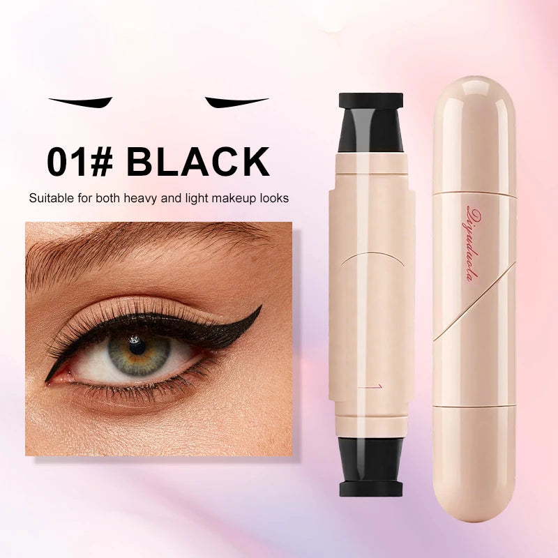 Waterproof Rotating Eyeliner Stamp Pen Sweat Proof Long Lasting Easy Qme 01Black