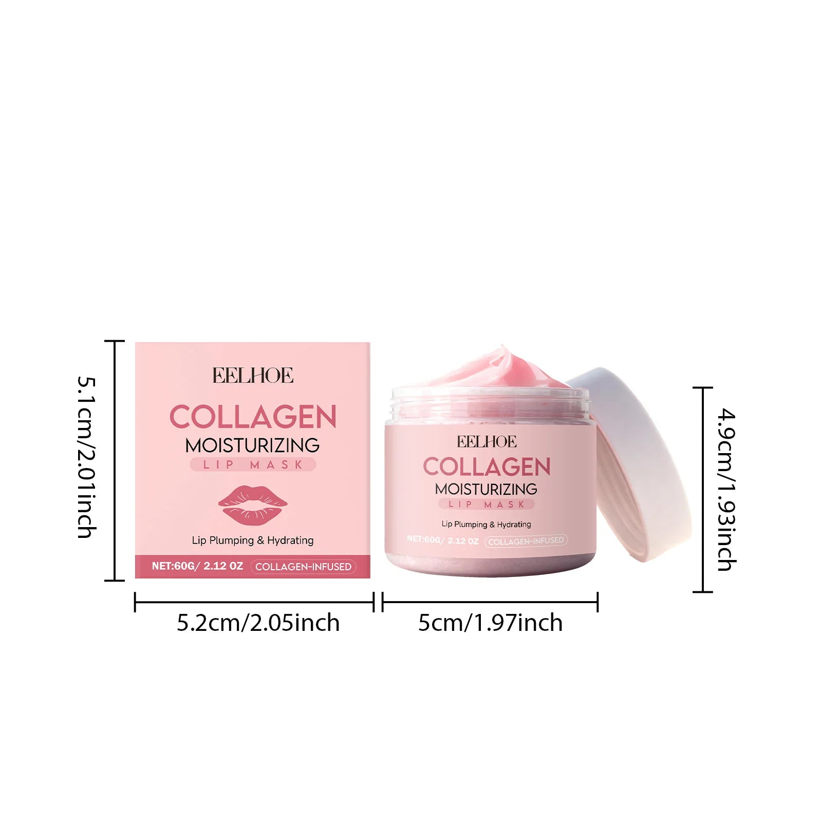 Collagen Lip Mask Overnight Repair Moisturizing Nourishing Treatment for Dry Flaky Lips Women's Lip Care Essential Fade Lip Line Qme 60g Boxed