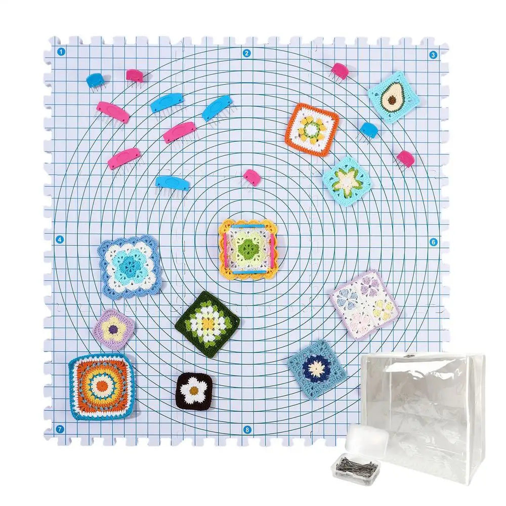 Crochet Blocking Mats Square Crocheting Tool Boards Knitters Qme White China Mainland
