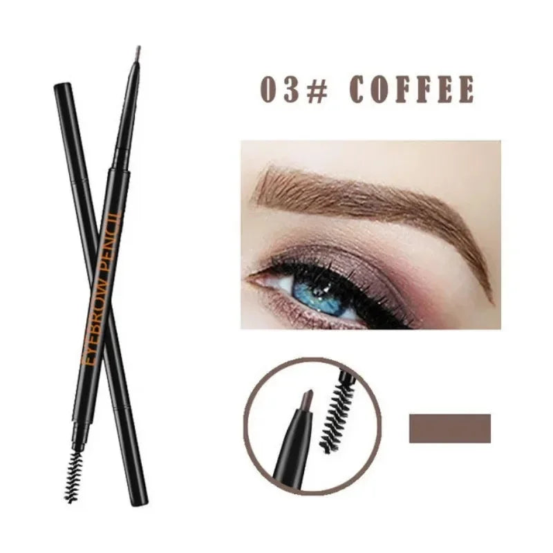 1.5mm Fine Eyebrow Pencil with Double Head Automatic Rotation, One Line Eyebrow Pencil Waterproof and Makeup Free Makeup Pen Qme 03