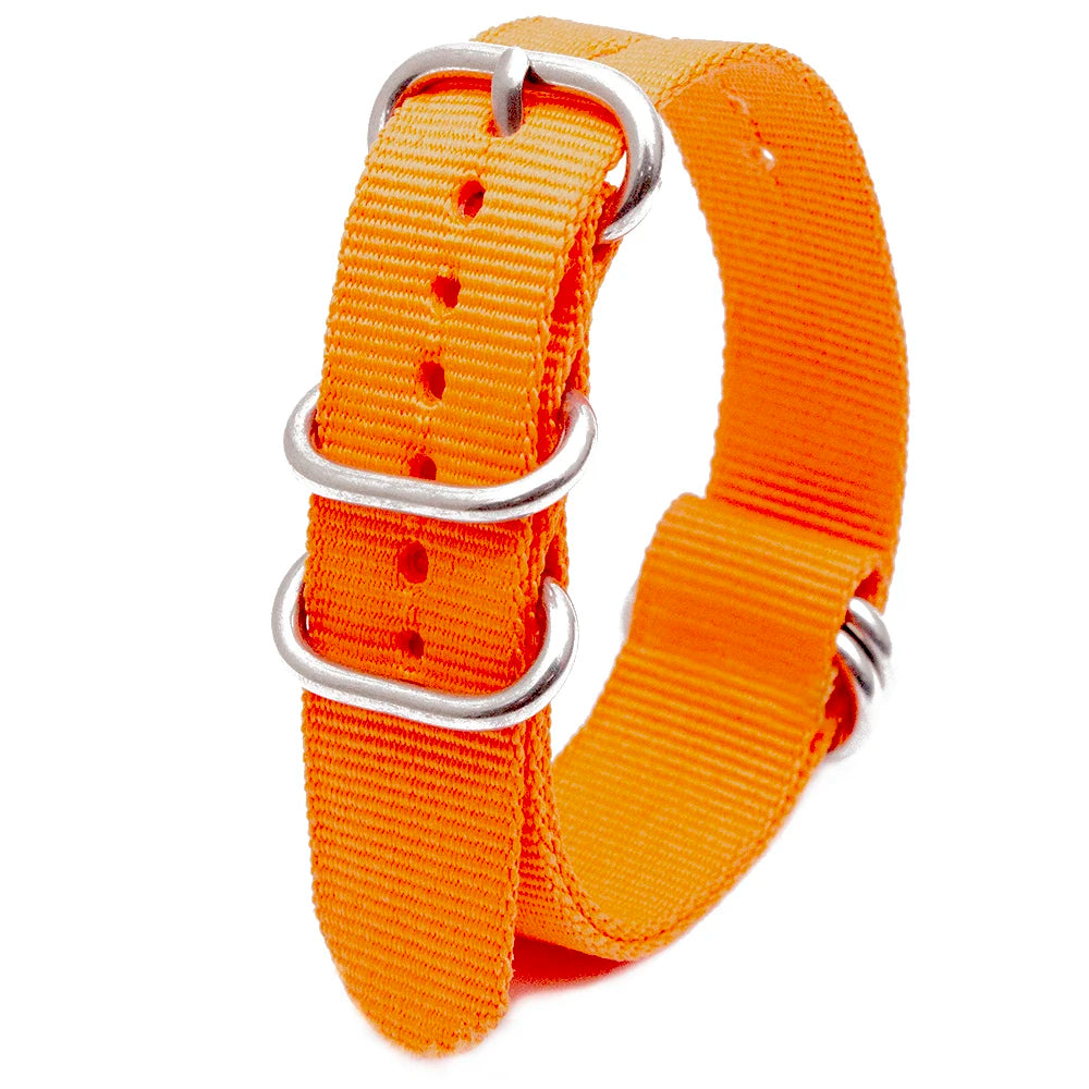 Durable Nylon Watch Strap Army Sport Style Watch Band 18/20/22/24MM 41 Colors Replacement Watch Accessories Qme Orange 24mm