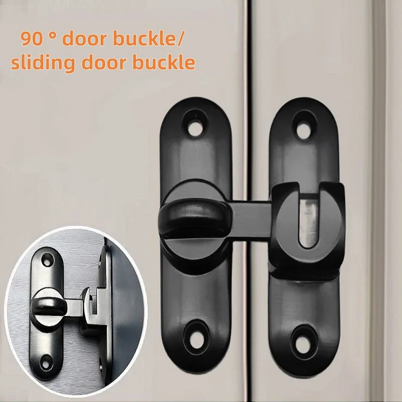 Non Perforated 90 Degree Barn Door Lock Sliding Door Lock Pin Buckle Kids Safety Alloy Locks Bolt Hooks Sliding Gate Buckles Qme