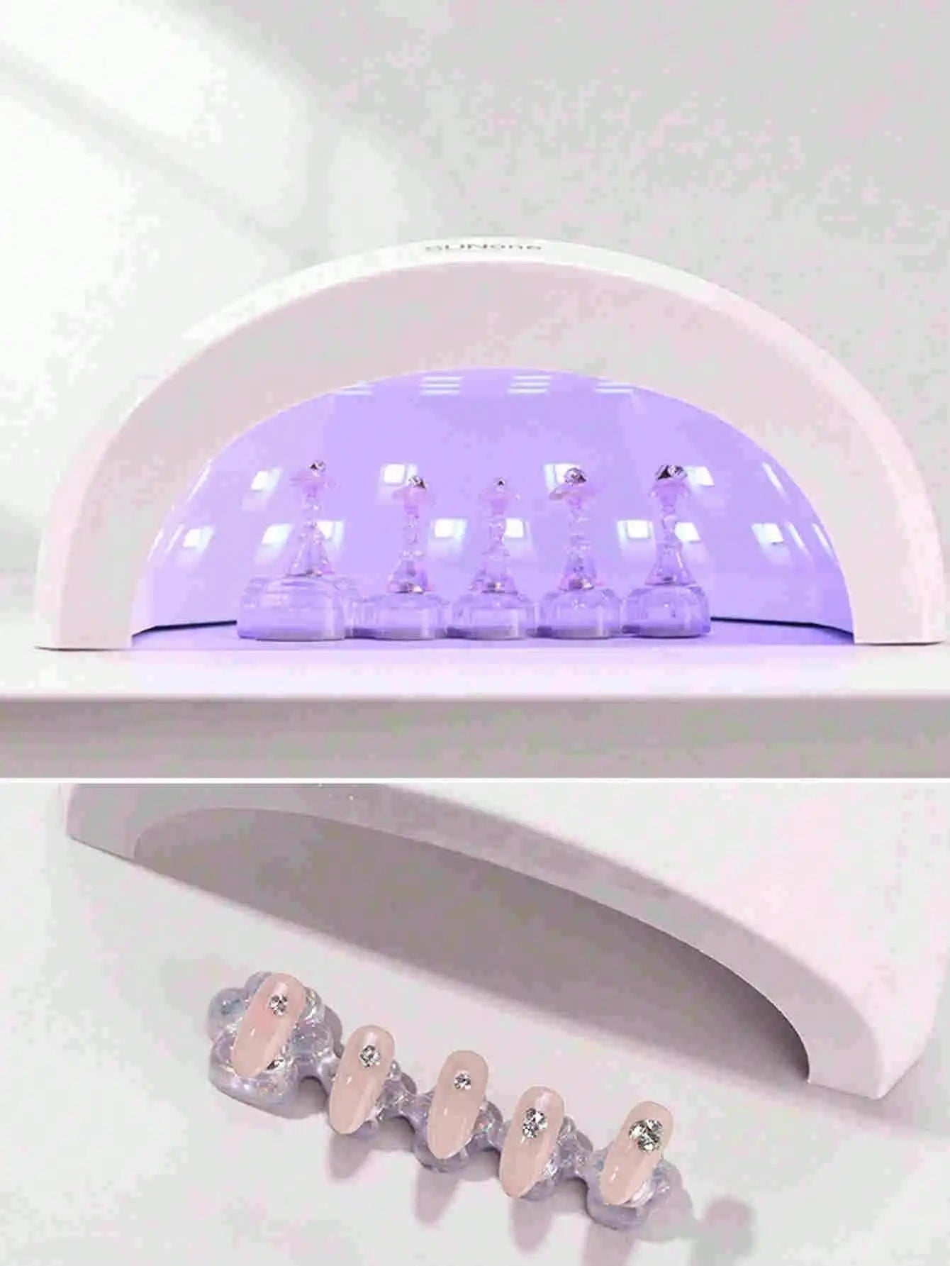 Nail Art Practice Base Aurora Holographic Tips Display Stand Soak Off Qme