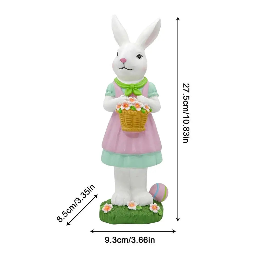 Easter Bunny Decorations Spring Resin Rabbit Statue Bunny Mantel Decoration for Home Holiday Party Outdoor Garden Porch Patio Qme A CN