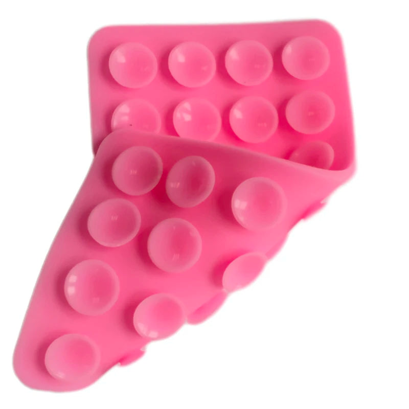 Double Side Silicone Suction Pad Mobile Phone Fixture Strong Reusable Qme Pink