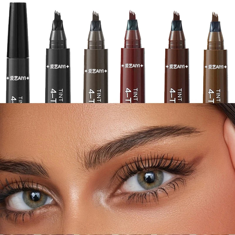 Four-pronged Eyebrow Pencil Long-lasting Easy Apply Oblique Pen Tip Qme