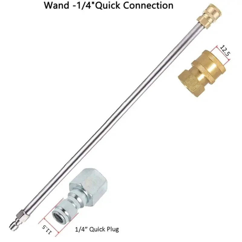 A02F-Stainless Steel Spray Rod With 1/4 Inch Quick Connect Plug Pressure Washer Extension Wand Lance Qme