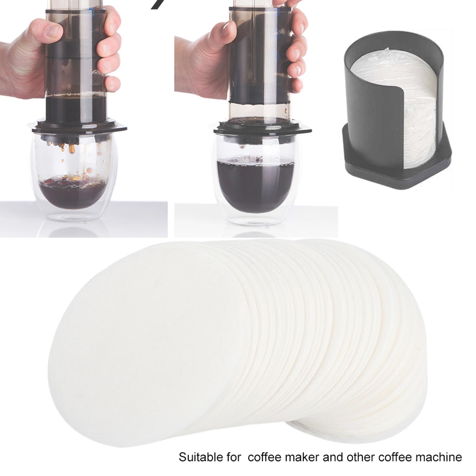 350PCS Round Coffee Filter Paper Disposable Coffee Filters Strainers for Coffee Maker Drip Brewing Machine Kitchen Tool Qme